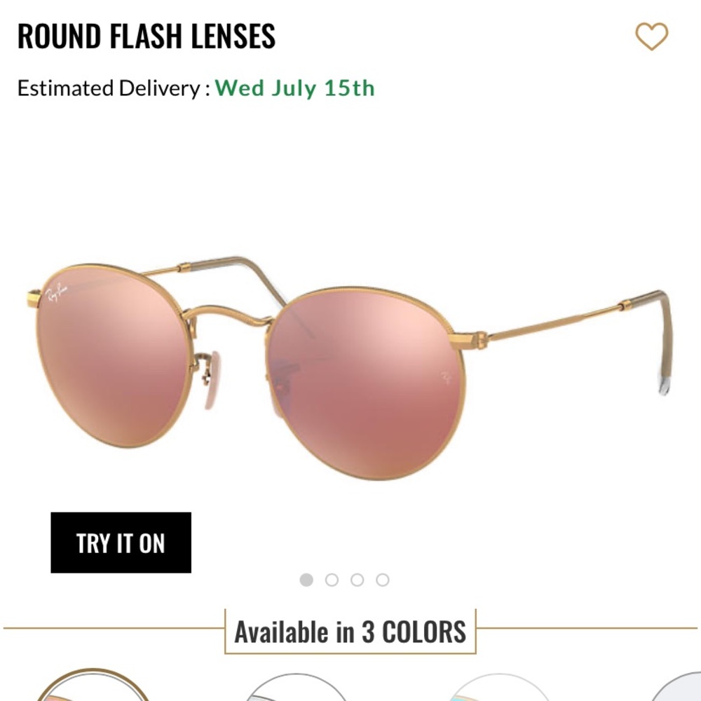 Ray Ban Round Flash sunglasses Pink